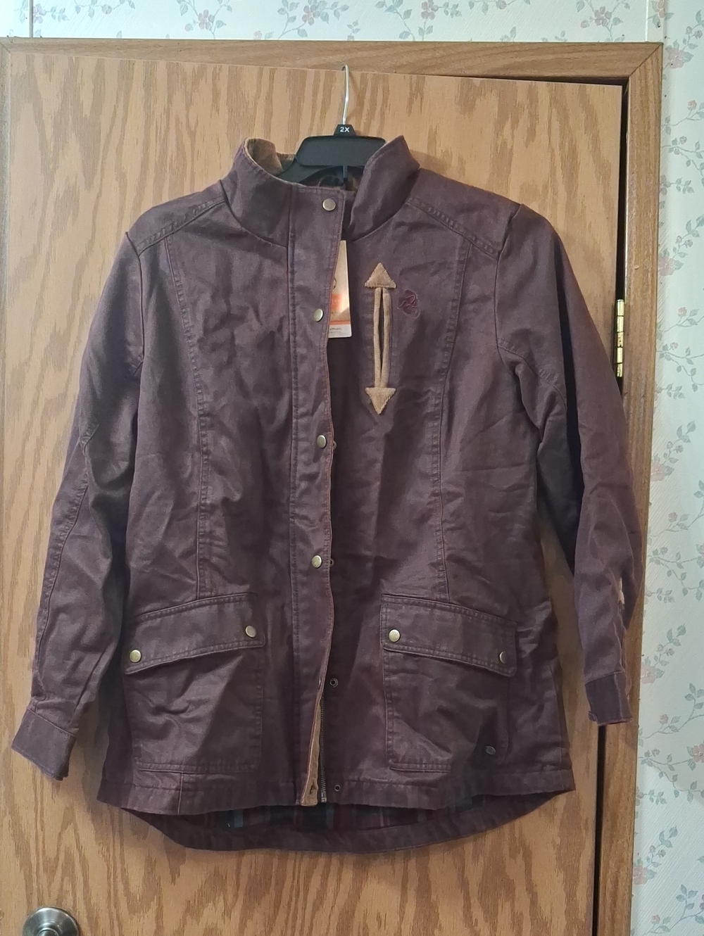 Legendary Whitetails Plum Utility Jacket with Tan Arrow Trim